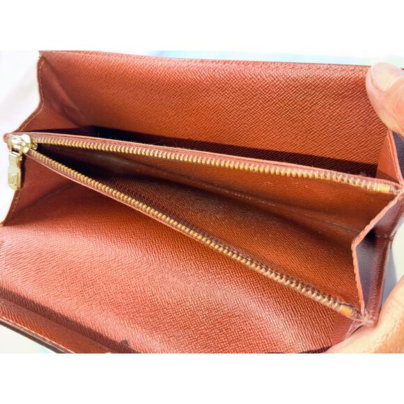 Louis Vuitton Monogram Portefeuille Sarah Long Wallet Brown Vintage - Picture 3 of 9